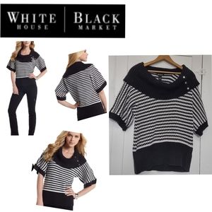 WHBM large cowl neck sweater button detail